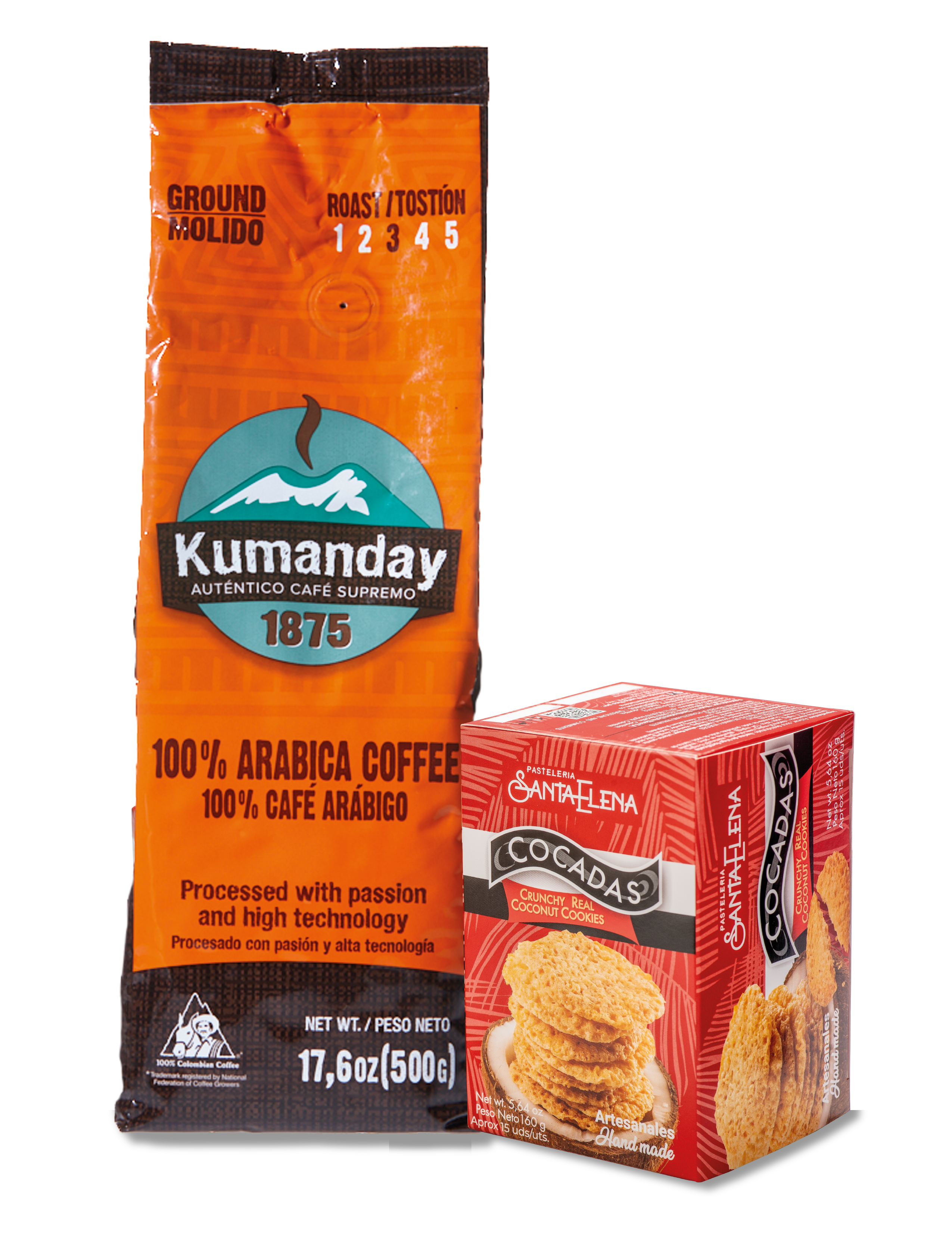 Pack Café Kumanday+ Cocadas Santa Elena (1 bolsa de café x 500 gramos + 1 caja de cocadas x 15 unidades) pic